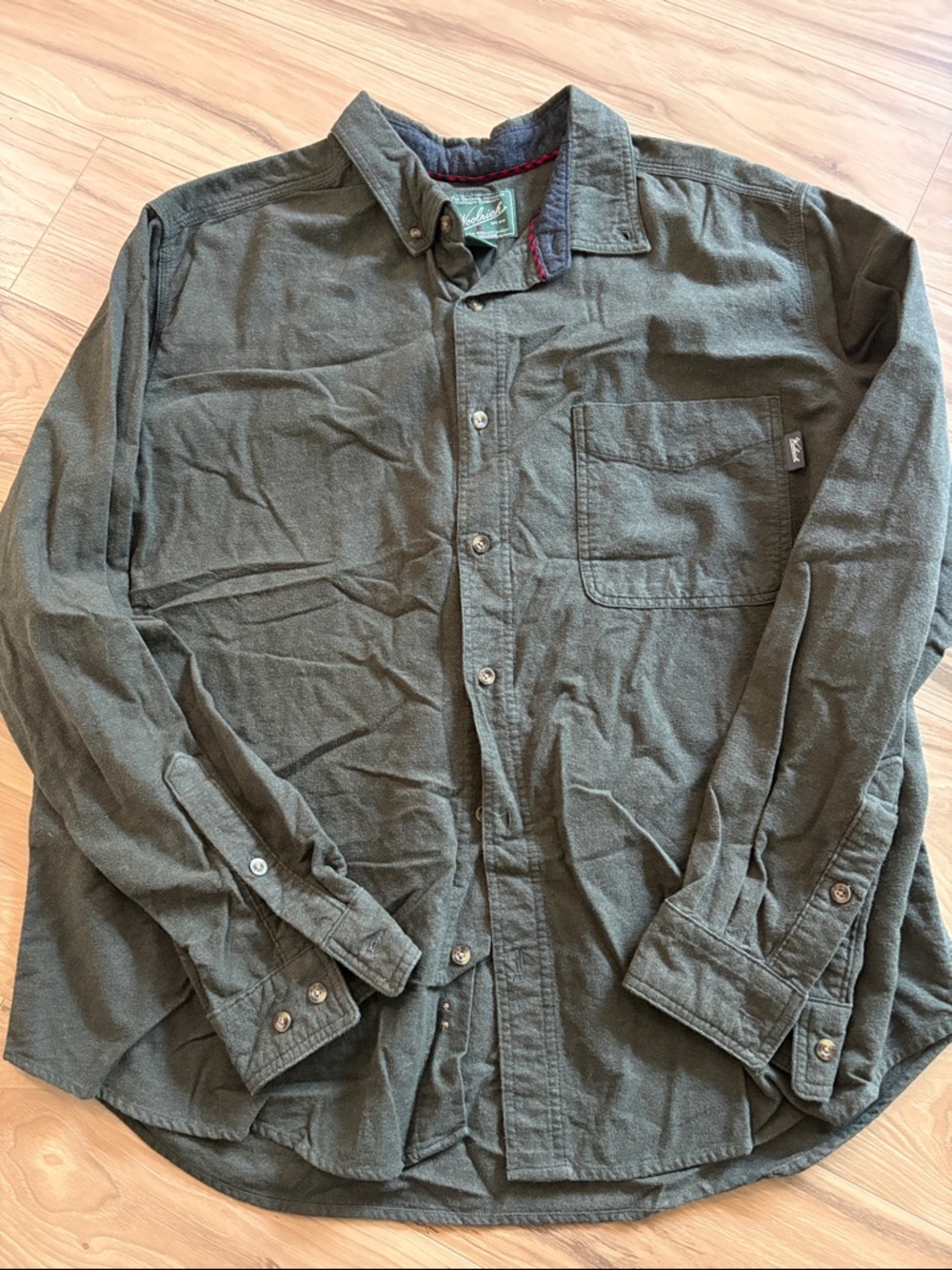 Woolrich Olive Green Lightweight Shirt Jacket